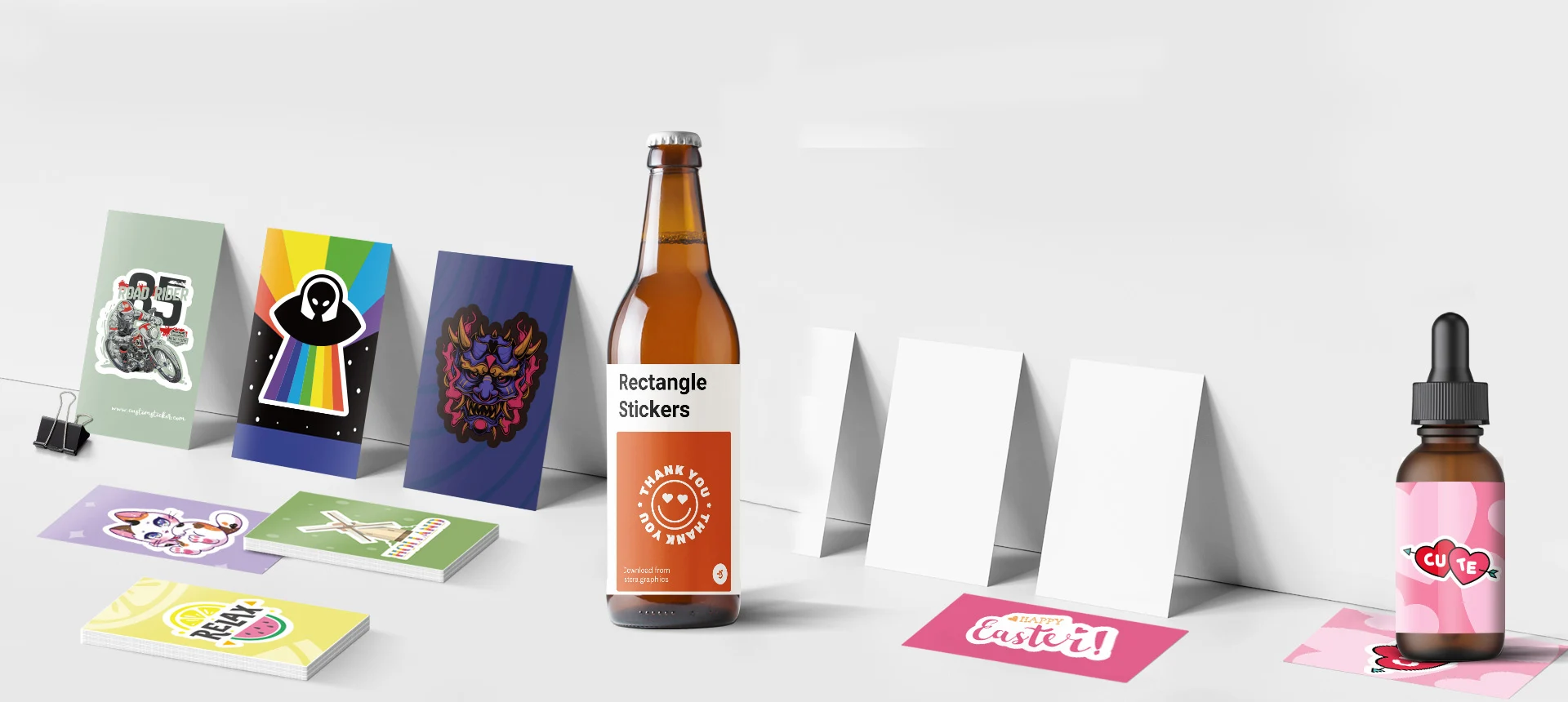 Personalize your custom rectangle stickers