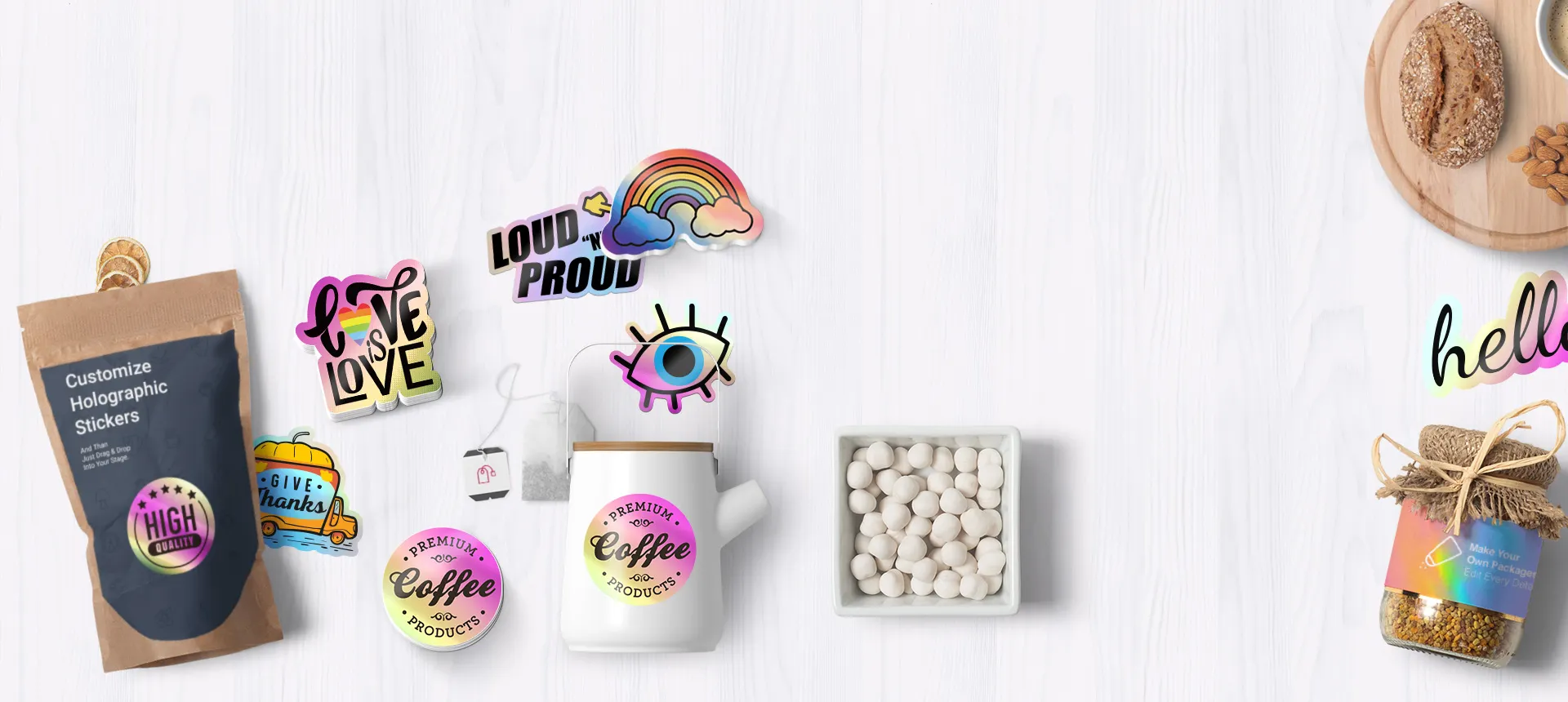 Personalisieren Sie holografische Sticker