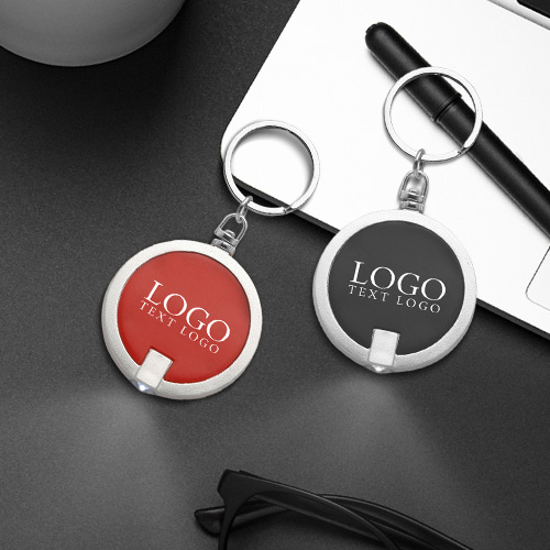 Advertising Printed Round LED Key Chain