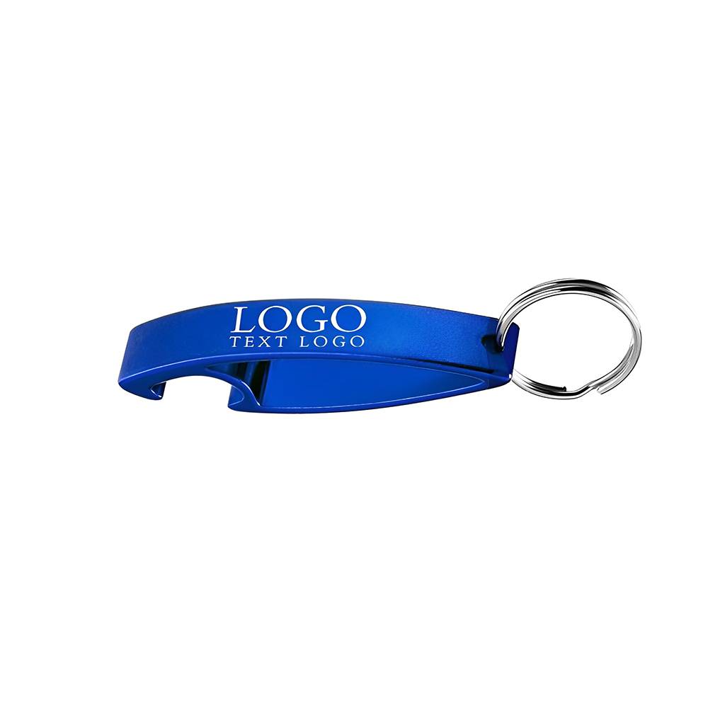 Aluminum Bottle Opener Keychains Blue With Logo