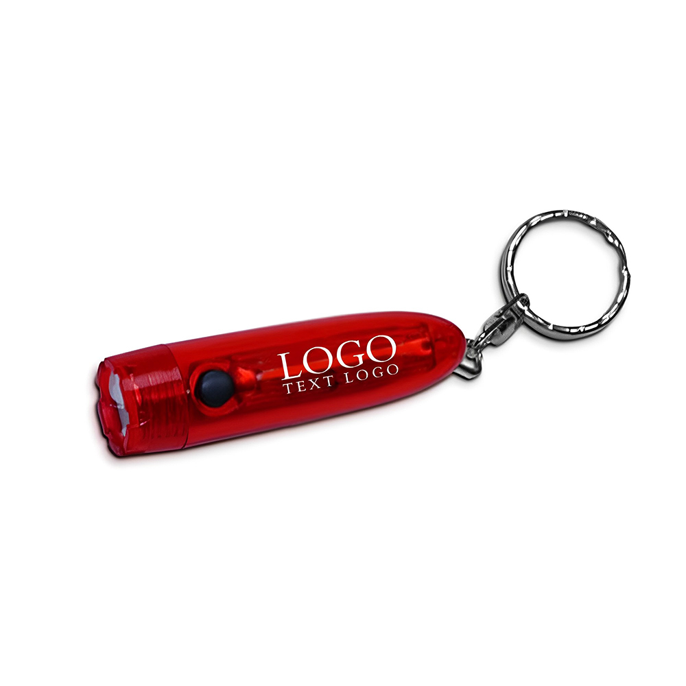 Red Mini Flashlight Keychains With Logo
