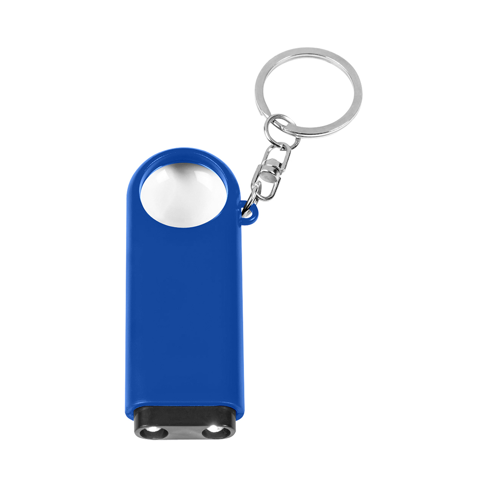 Blue Magnifier And LED Light Key Chain