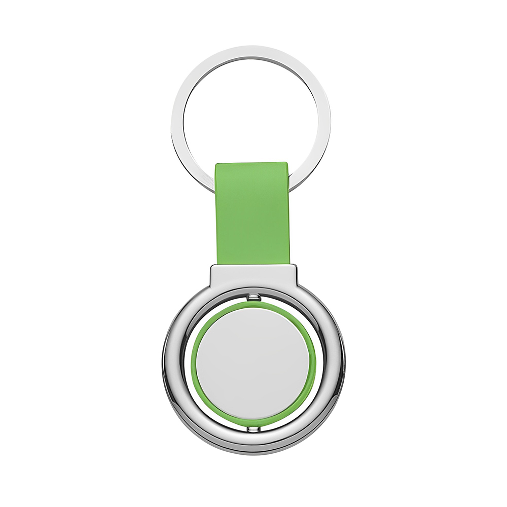 Marketing Circular Metal Spinner Key Tag Green