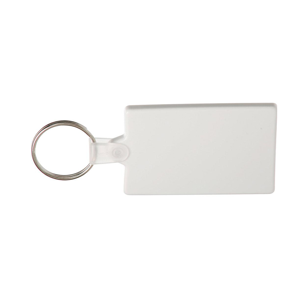 White Rectangle Soft Keychains