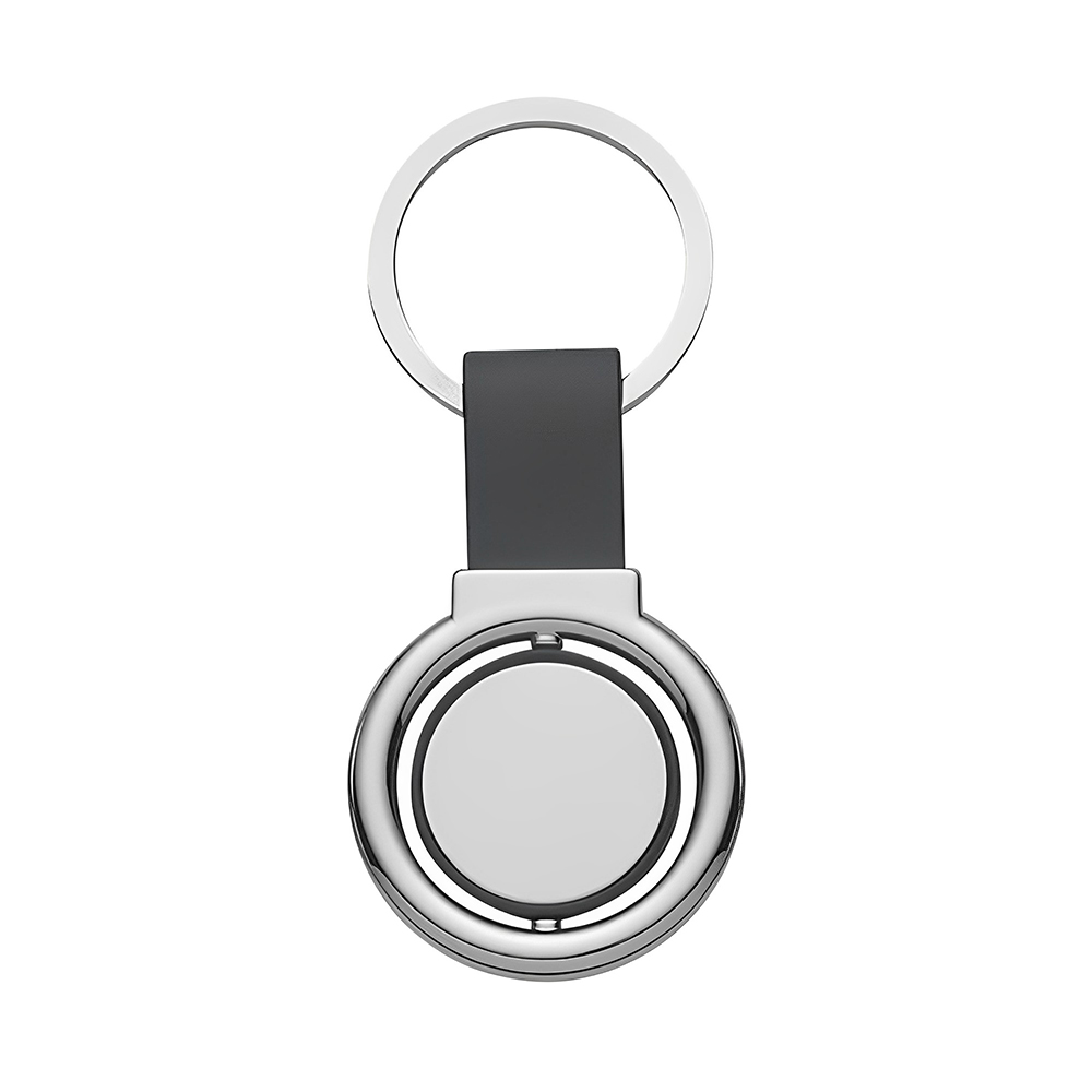 Marketing Circular Metal Spinner Key Tag Black