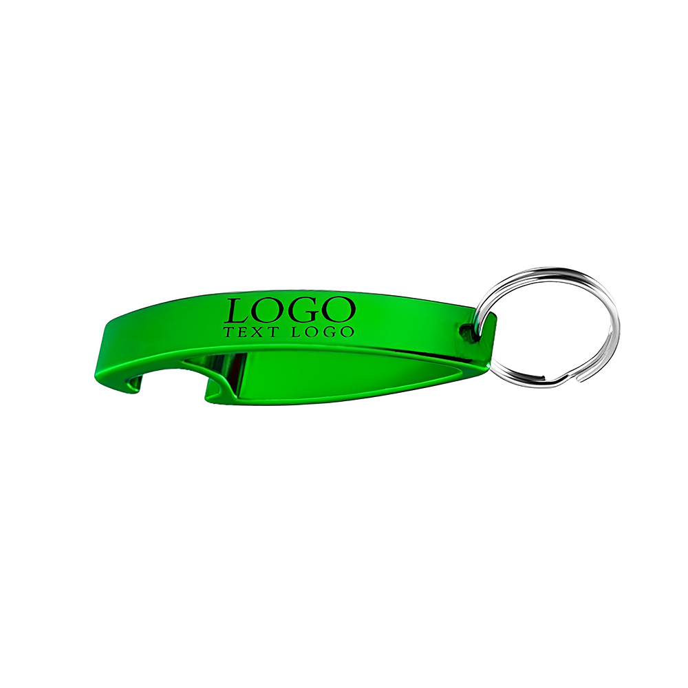 Aluminum Bottle Opener Keychains Green With Logo