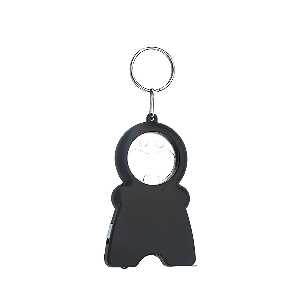 Black Smile LED Keylight Bottle Opener With Tape Measure