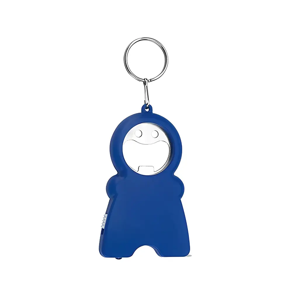 Blue Smile LED Keylight Bottle Opener With Tape Measure
