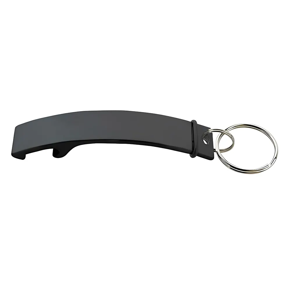 Branded Curve Aluminum Bottle Opener Black Branded Curve Aluminum Bottle Opener Black