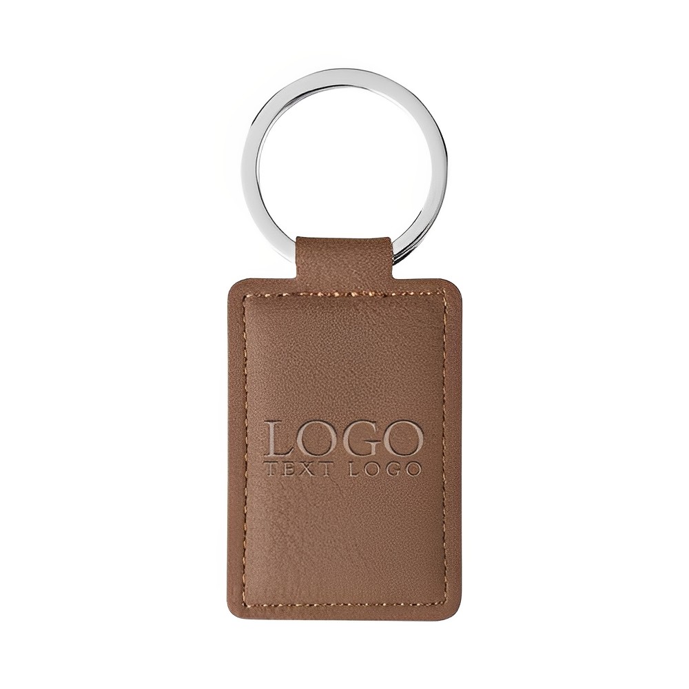 Advertising Leatherette Executive Key Tag Brown With Logo