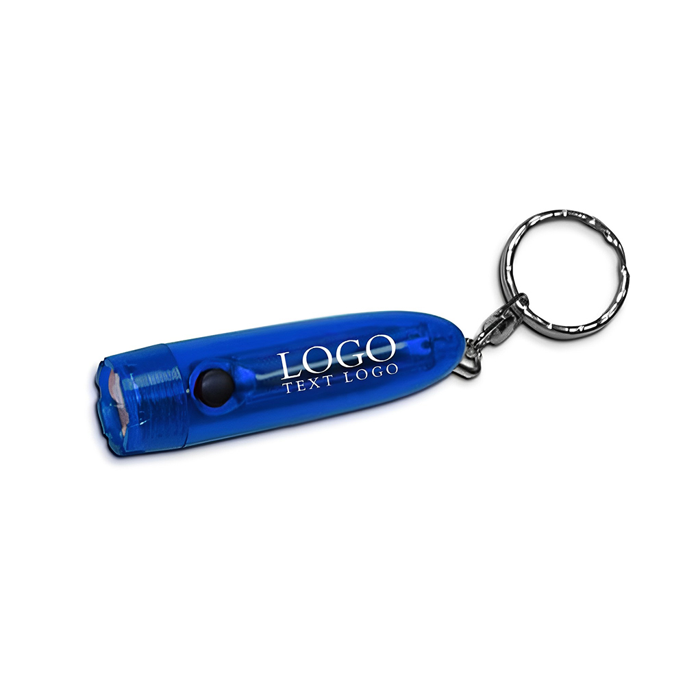 Blue Mini Flashlight Keychains With Logo