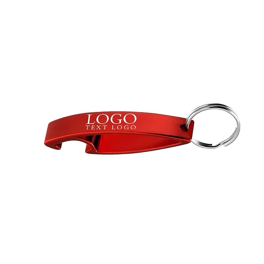 Aluminum Bottle Opener Keychains Red With Logo