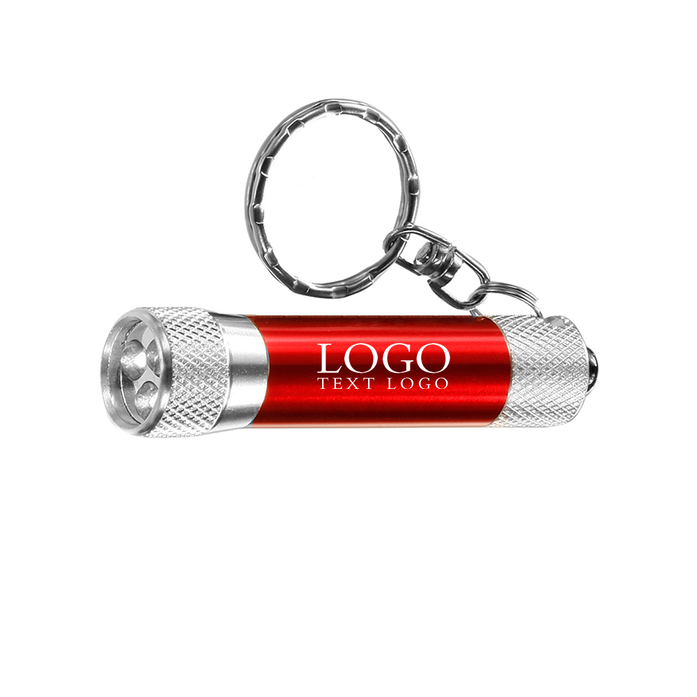 LED Flashlight Keychains Red With Logo
