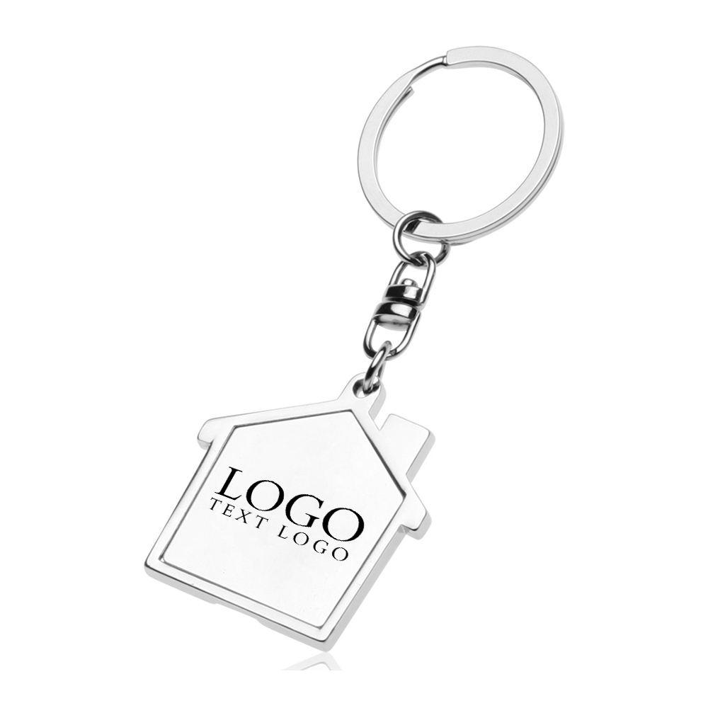 Custom Realtor Keychains Silver With Logo