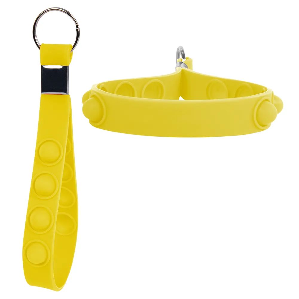 Yellow Push Pop Stress Reliever Keychain Yellow Push Pop Stress Reliever Keychain