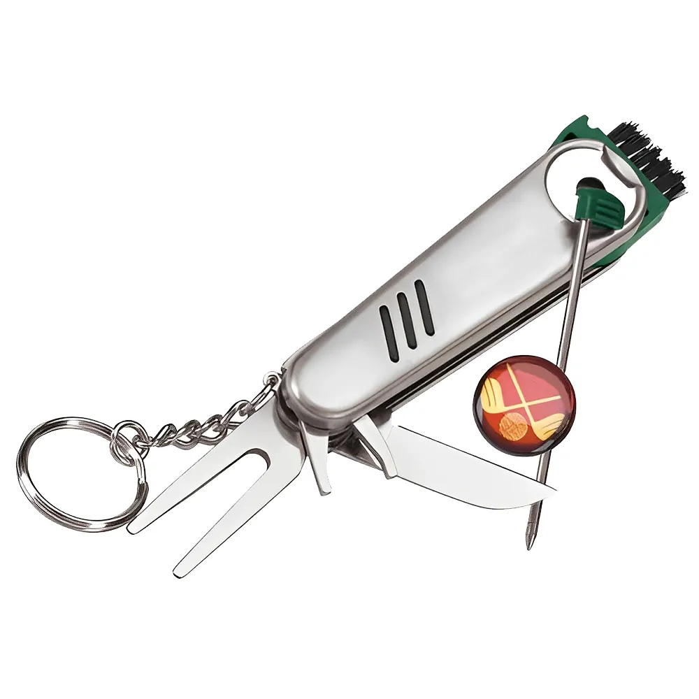 Golf Tool Kit 7-in-1 Keychain Front Golf Tool Kit 7-in-1 Keychain Front