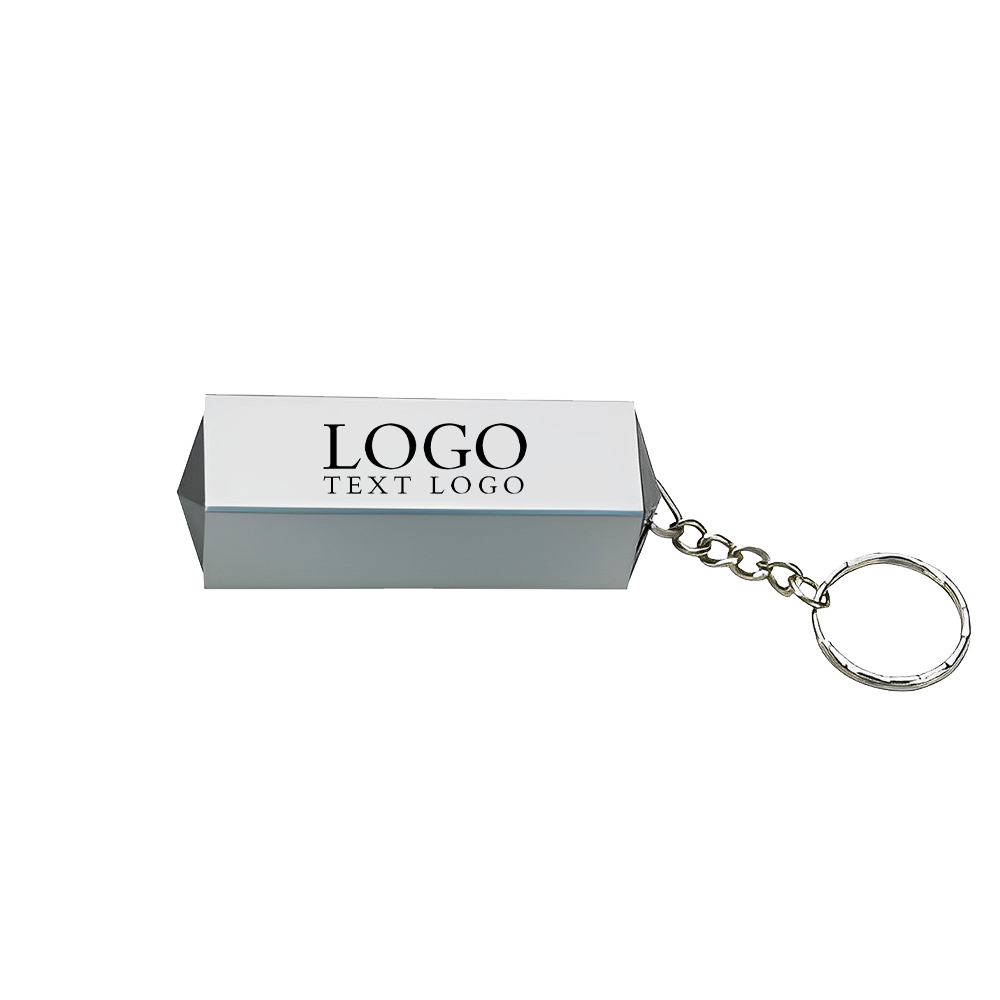 Custom Keychain With Manicure Pillar Silver Smoke With Logo