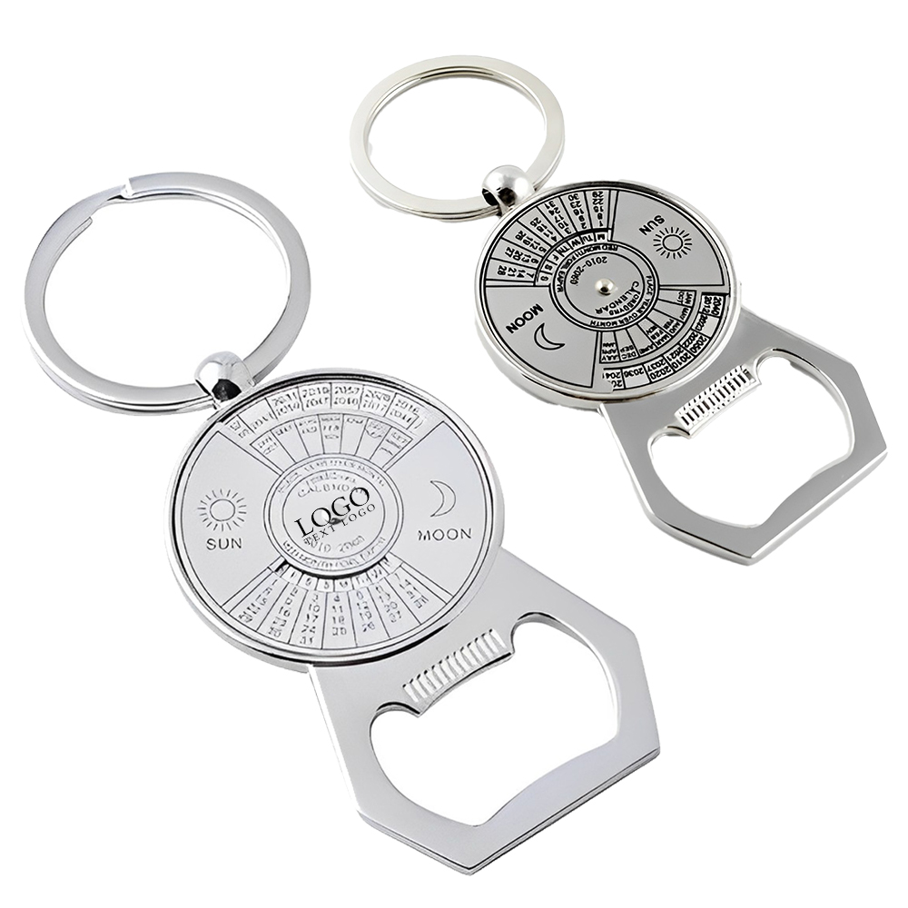 Metal Calendar Shape Bottle Opener Keychain Group With Logo