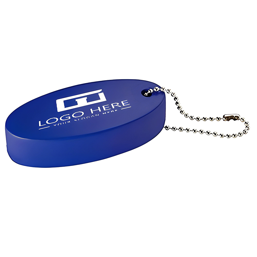 Blue Oval Floater Keytags With Logo