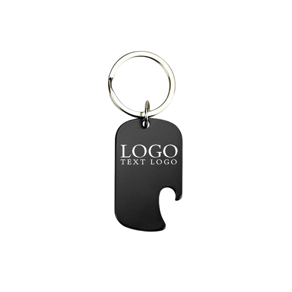 Promotional Dog Tag With Bottle Opener Black With Logo