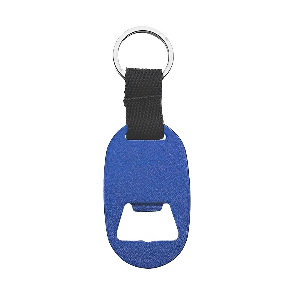Blue Metal Key Tag With Bottle Openers