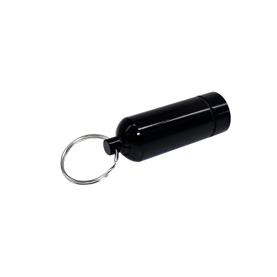 Waterproof Metal Cylinder Pill Box Keychain