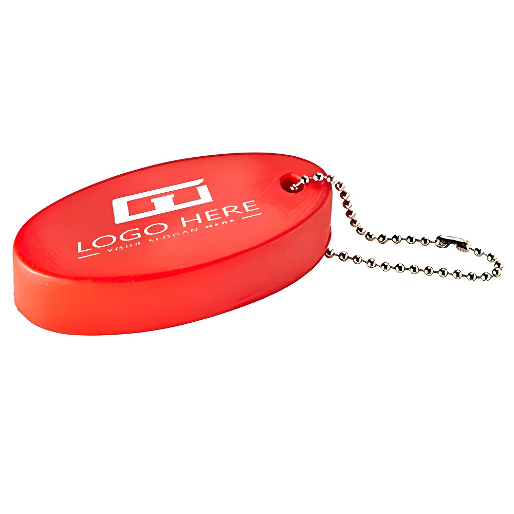 Red Oval Floater Keytags With Logo
