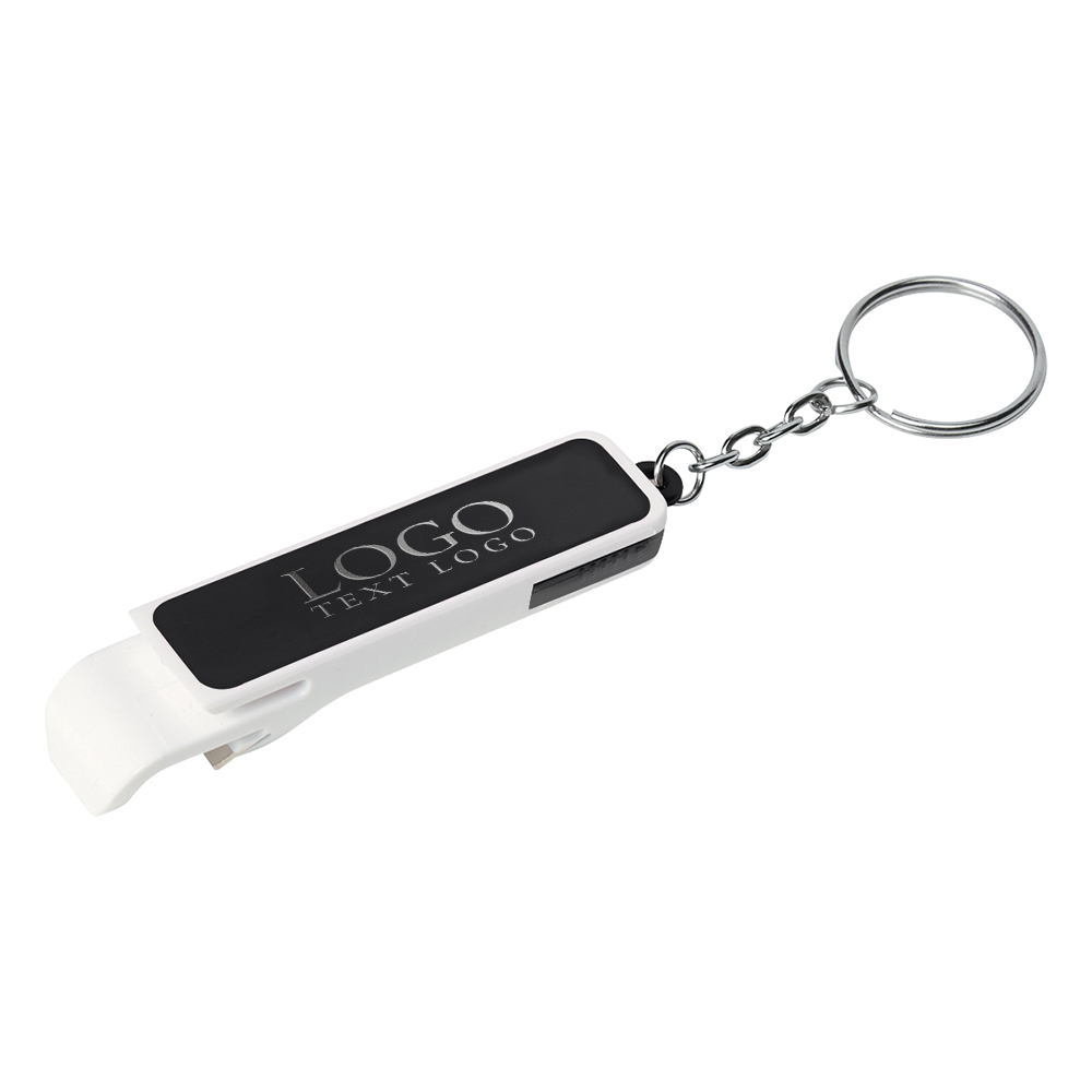 Black Bottle Opener And Phone Stand Key Chains With Logo