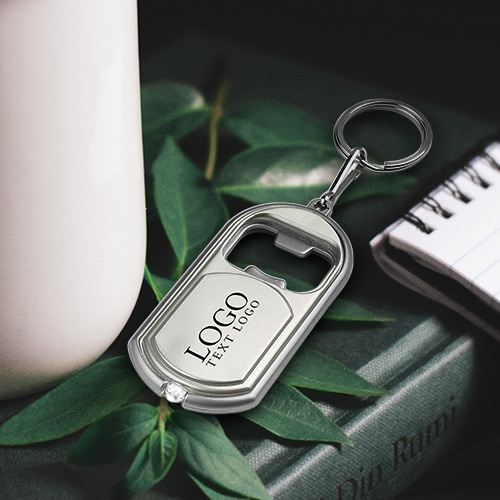 Advertising Bottle Opener Keychain - With A LED Light