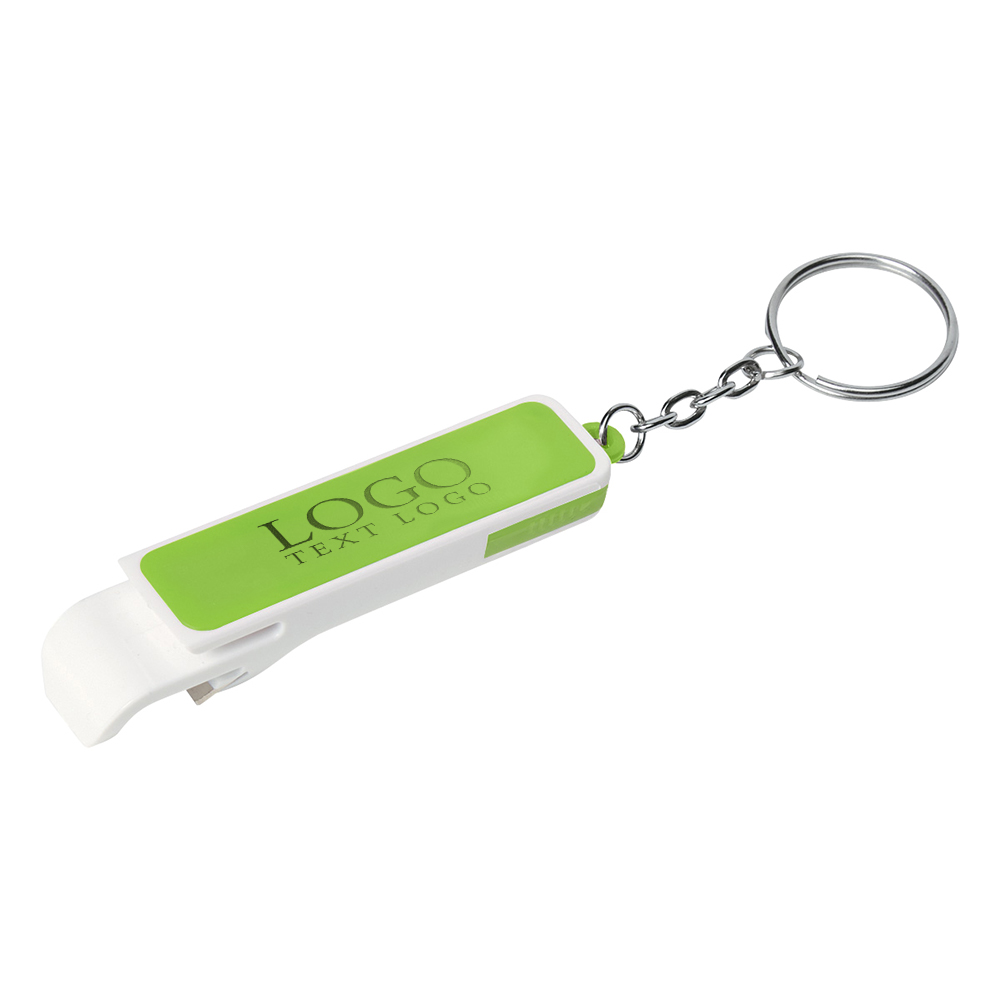Green Bottle Opener And Phone Stand Key Chains With Logo