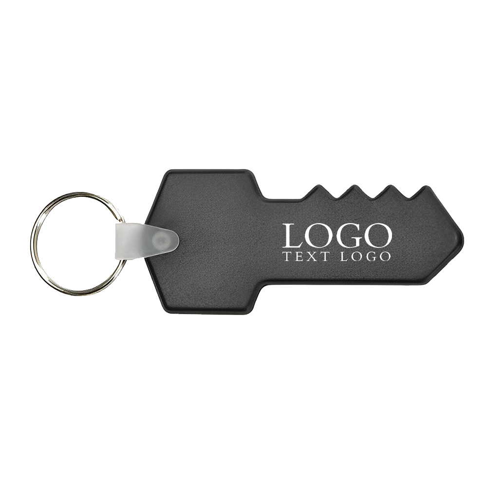 Custom Key Soft PVC Keytag Black With Logo