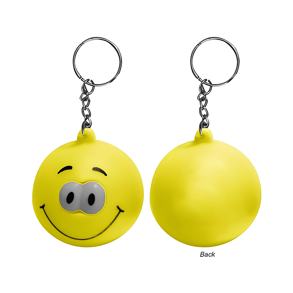 Personalized Eye Poppers Stress Reliever Keychain Yellow