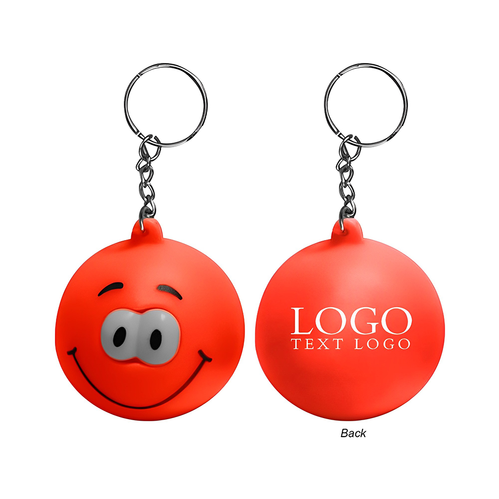 Personalized Eye Poppers Stress Reliever Keychain Red With Logo