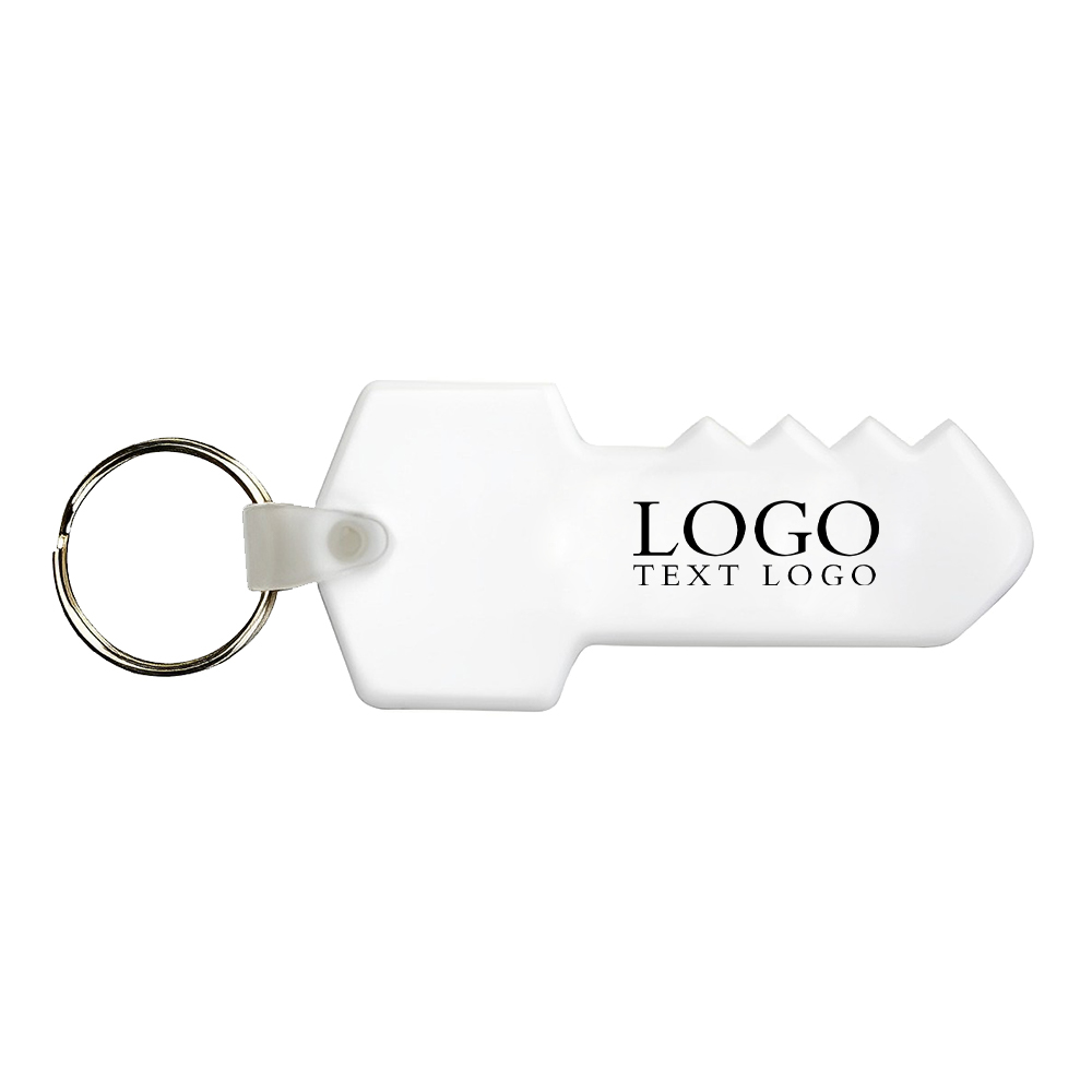 Custom Key Soft PVC Keytag White With Logo