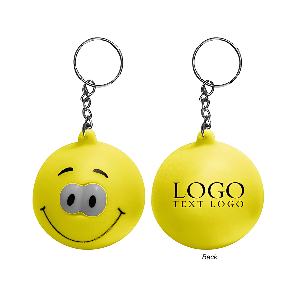 Personalized Eye Poppers Stress Reliever Keychain Yellow With Logo