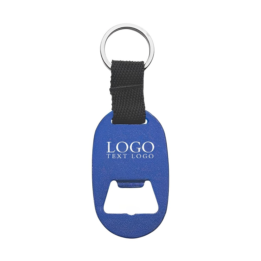 Blue Metal Key Tag With Bottle Openers With Logo