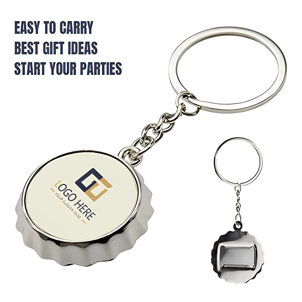 Bottle Cap Keychain Opener With Logo-Group