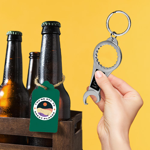 Advertising 2-in-1 Bottle Opener Keychains