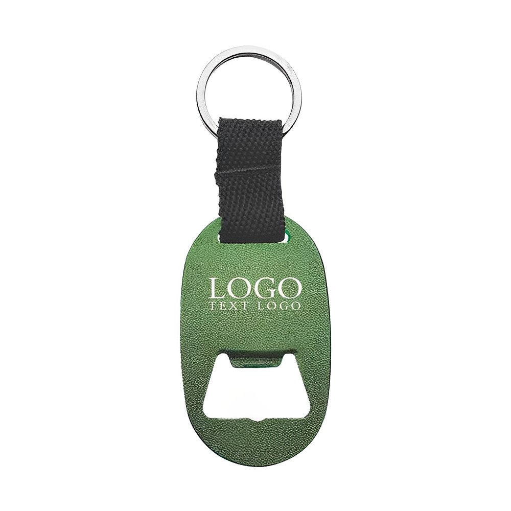 Green Metal Key Tag With Bottle Openers With Logo
