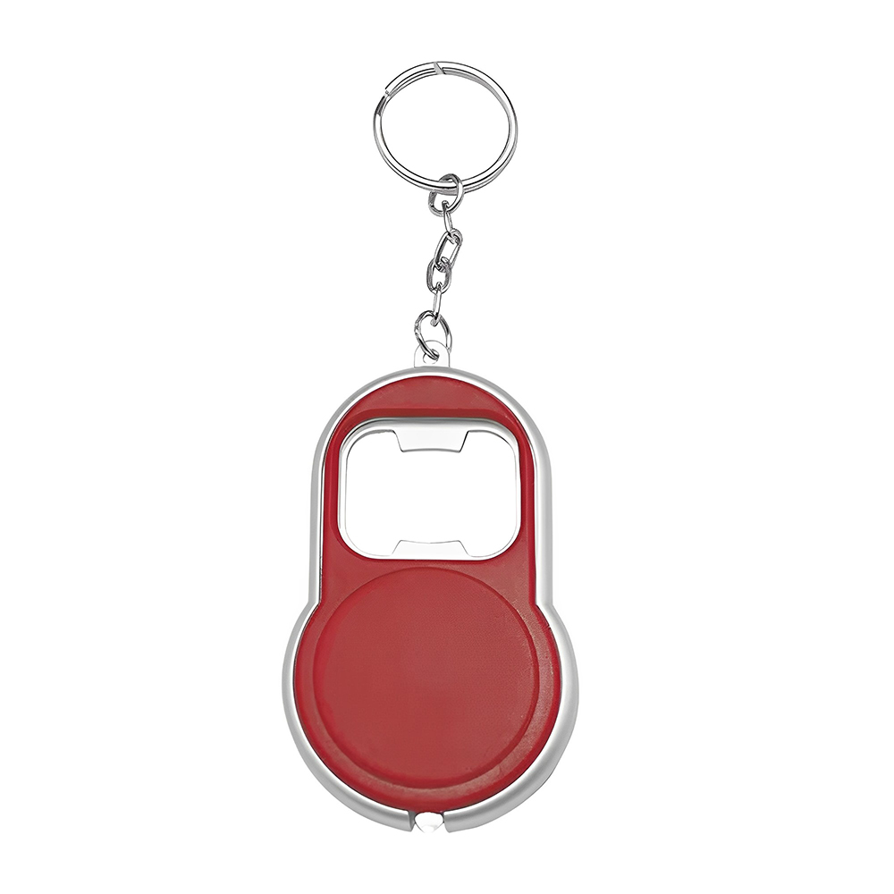 Promotional Bottle Opener & LED Keychains Red