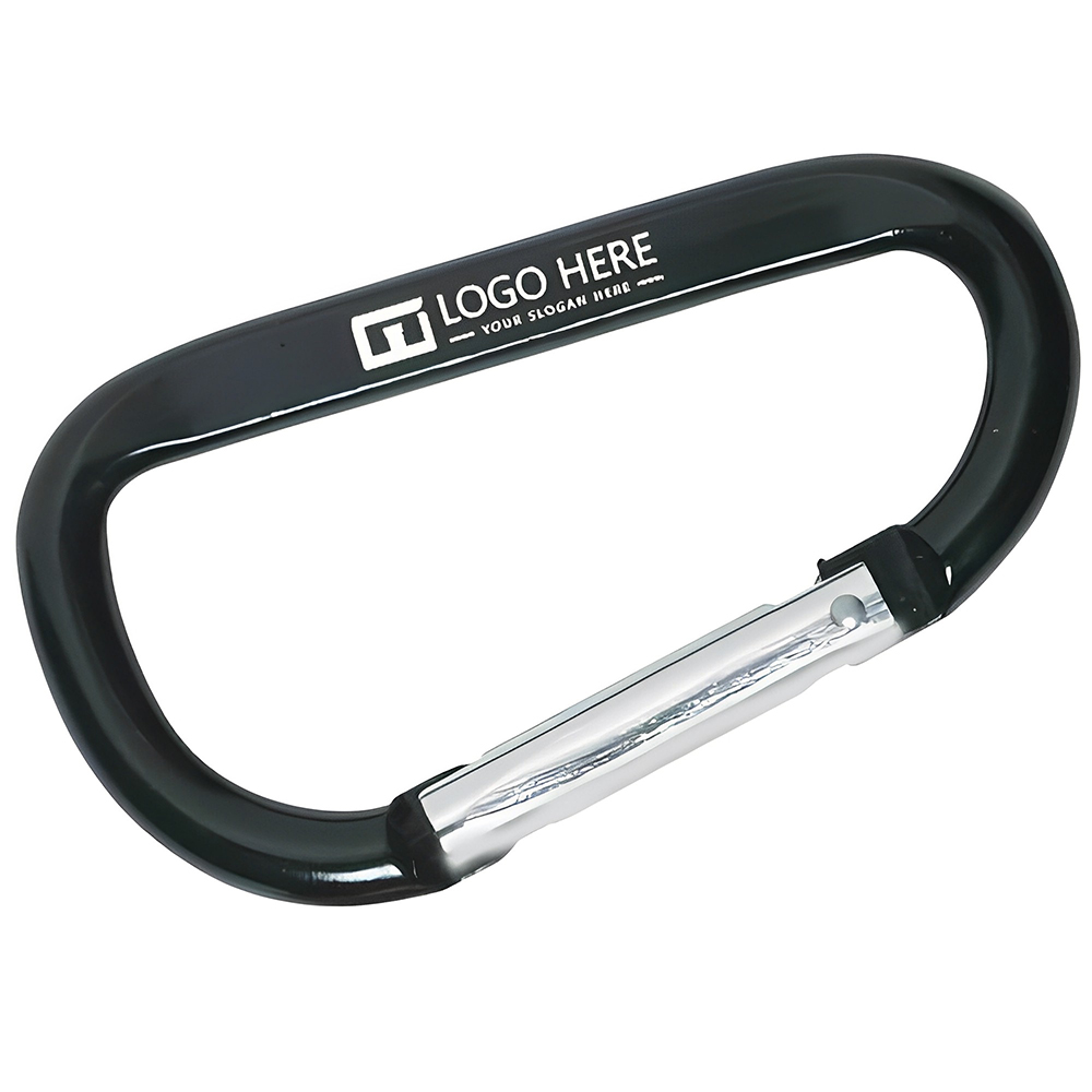 Black Custom Three Inches Large Carabiner With Logo