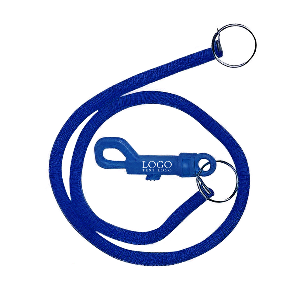 Clip With 20 Long Coil Keyring Blue With Logo