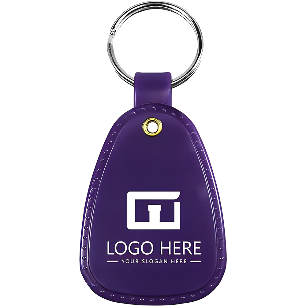 Purple Saddle Key Tag With Logo