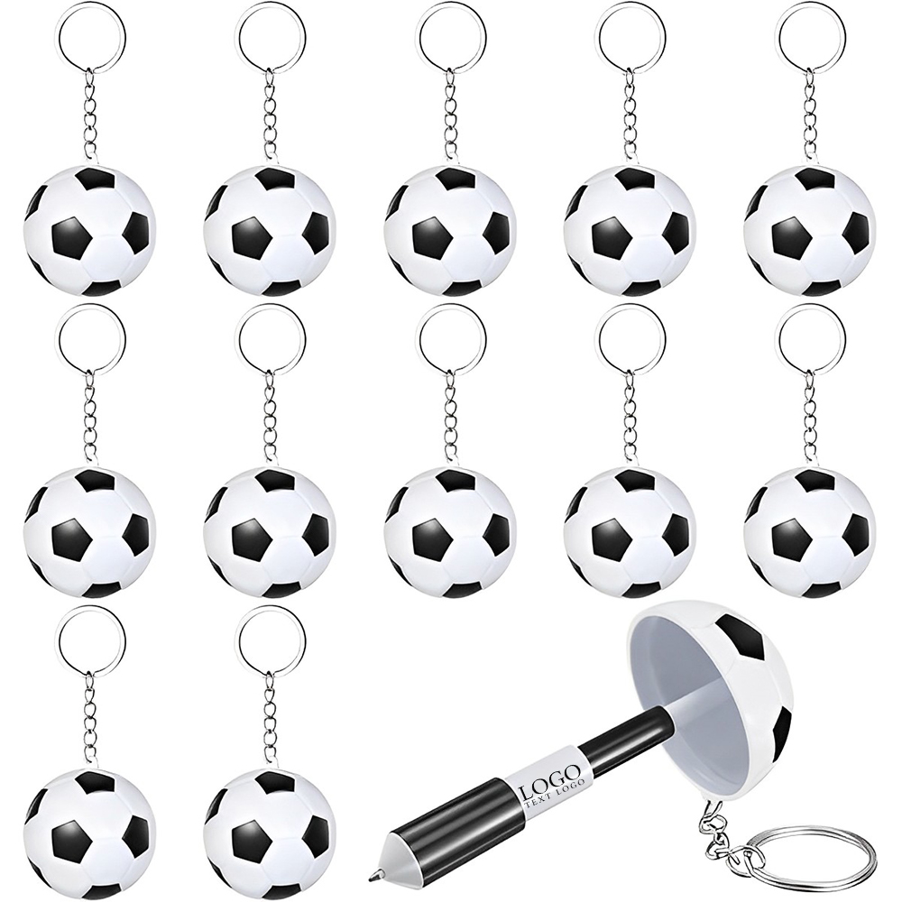 Stretchable Football Ballpoint Pen with Keychain Marketing