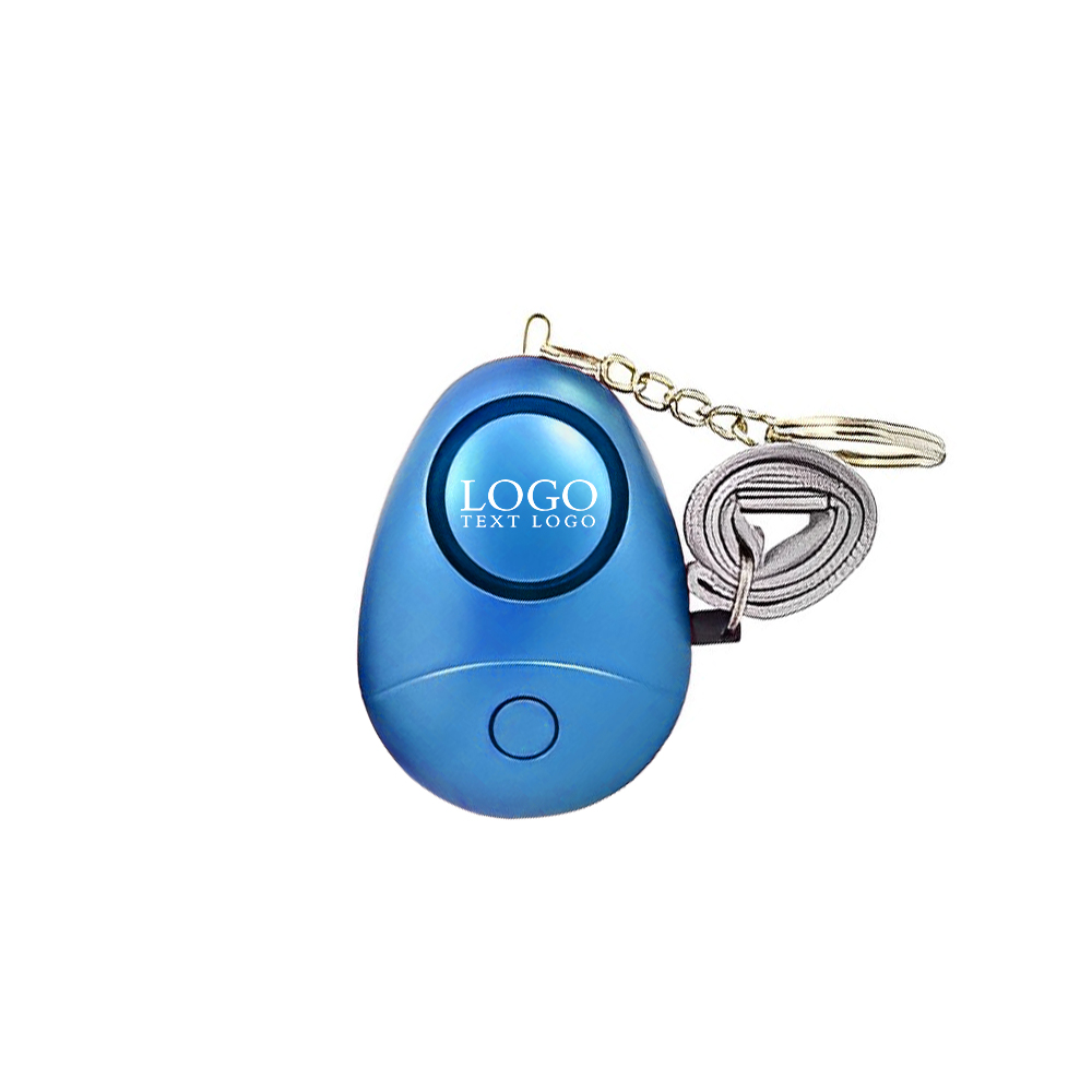 Blue Safesound Alarm Keychain With LED Light With Logo