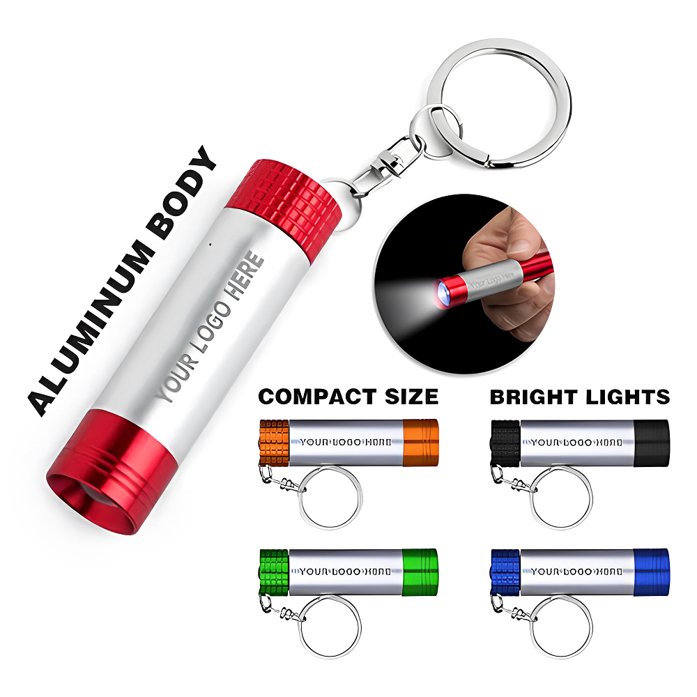 Spotlight Flashlight Keychain With Logo-Group
