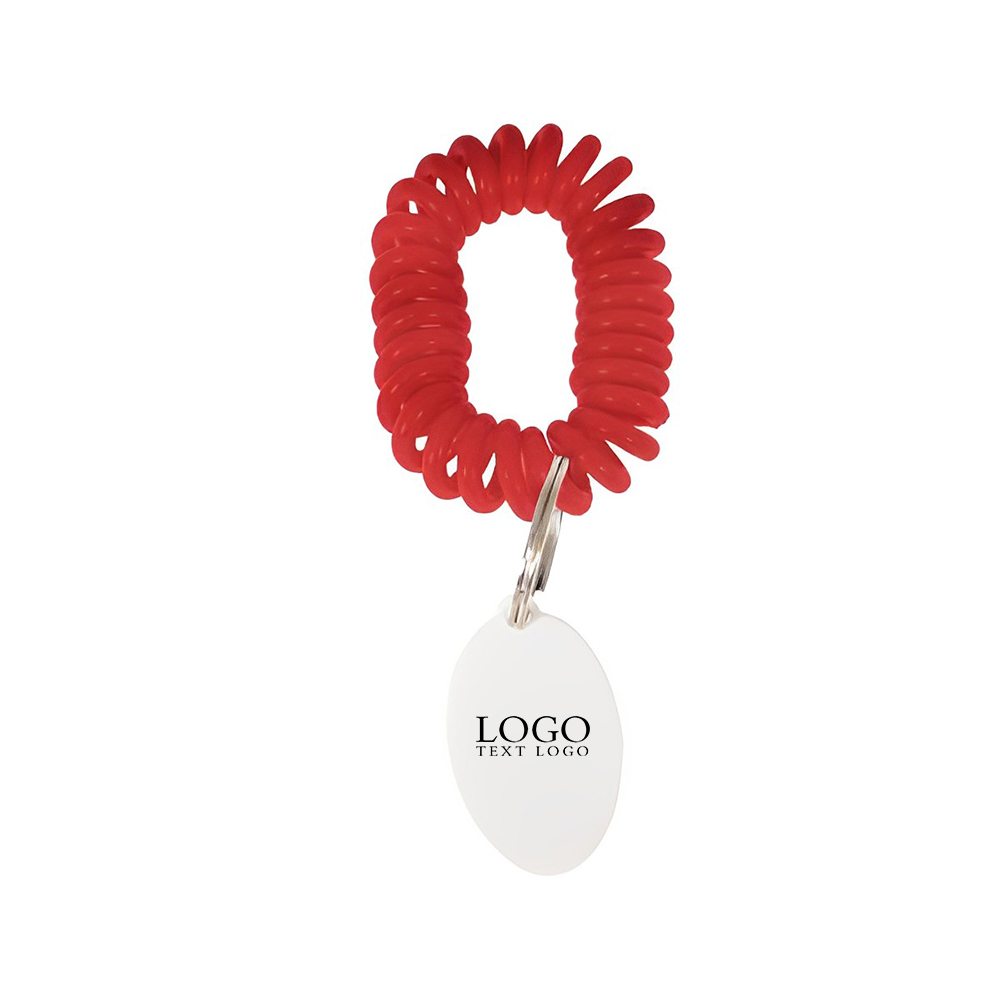 Bracelet Wrist Coil wTag Keyring Red With Logo