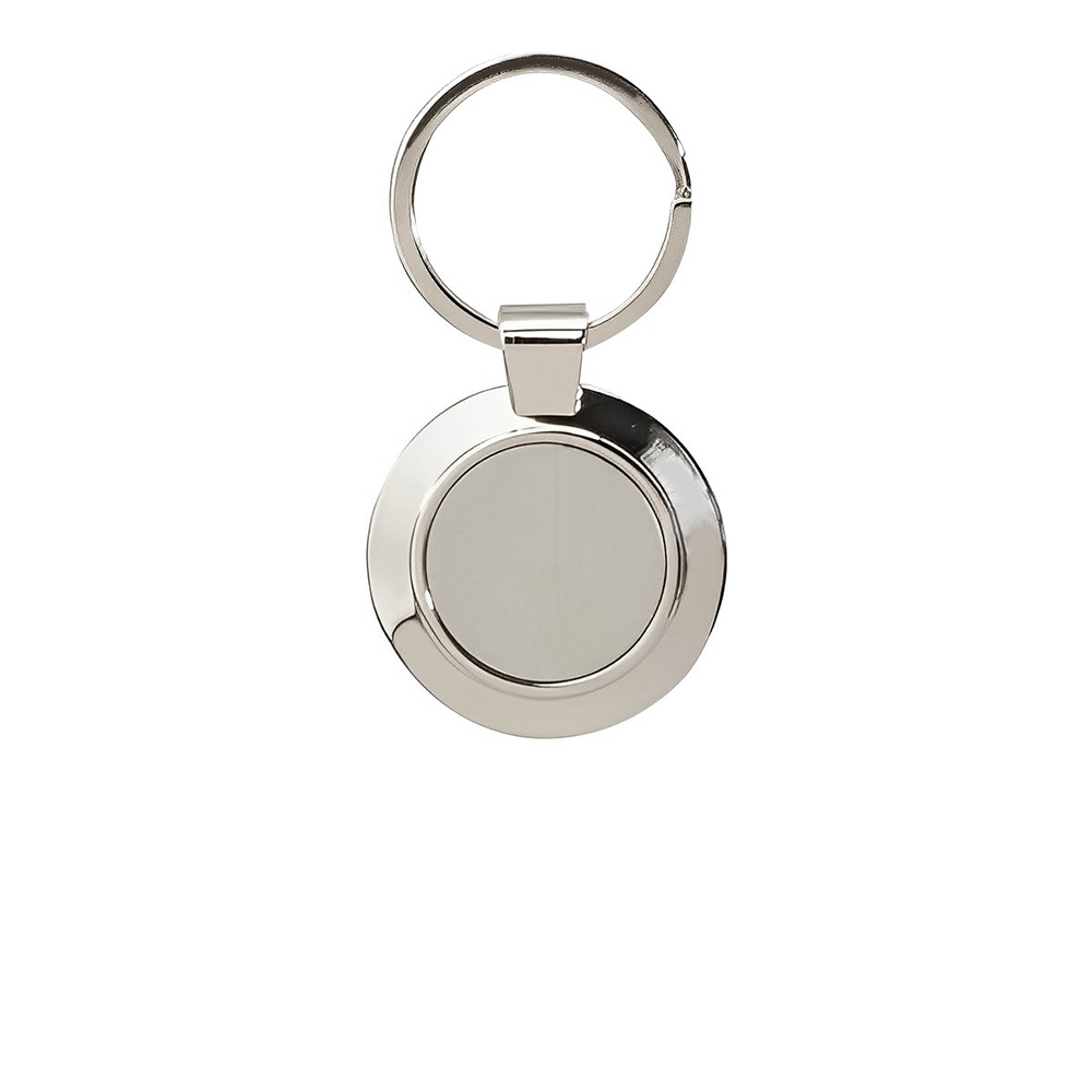 Custom Sterling silver Plated Circle Keyring Silver Color