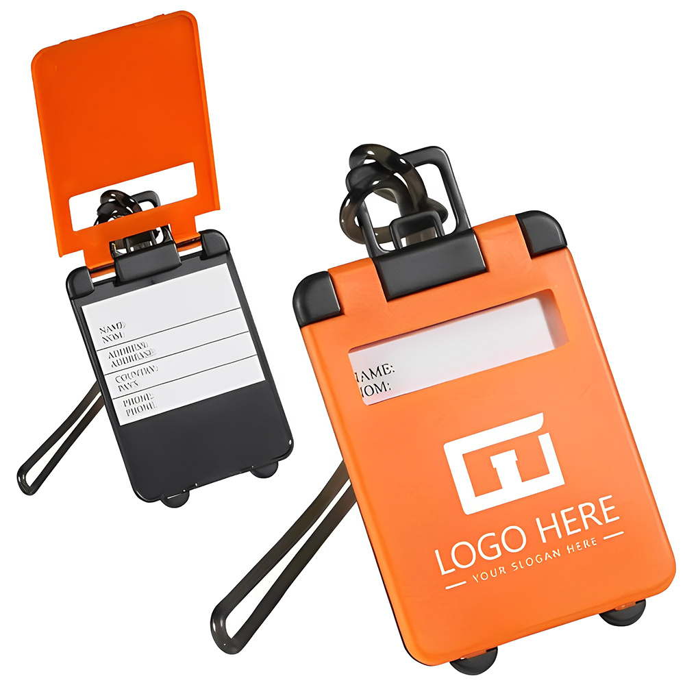 Orange Custom Printed Travel Tote Luggage Tag With Logo