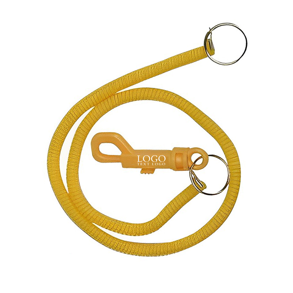 Clip With 20 Long Coil Keyring Yellow With Logo